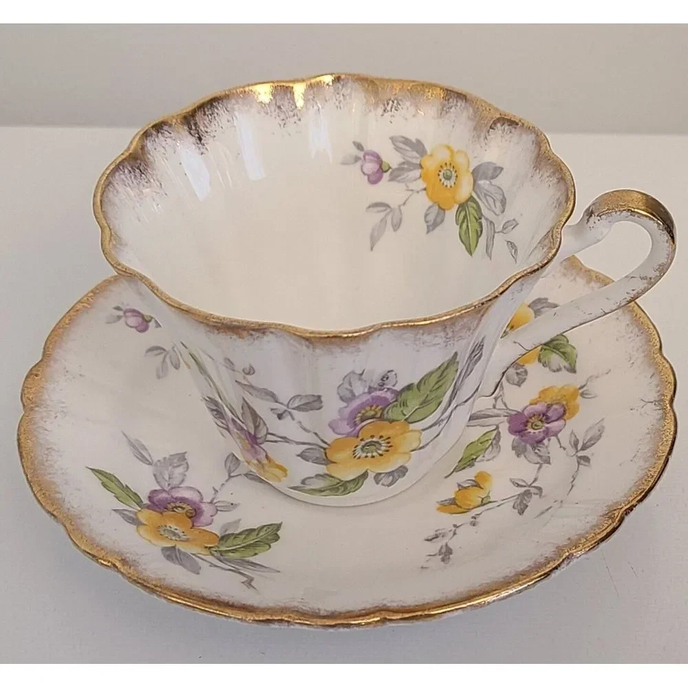 Rare Vintage Gladstone teacup and saucer, bone china,ade in England